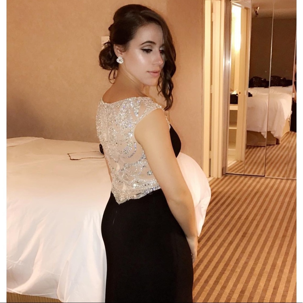 Black sequin Camille La Vie gown
